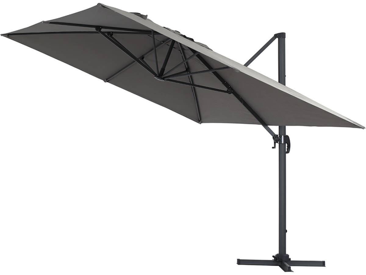 SONNENSCHIRM sun 4 Grau - Grau, Metall (400/300cm) - Habitat Garten