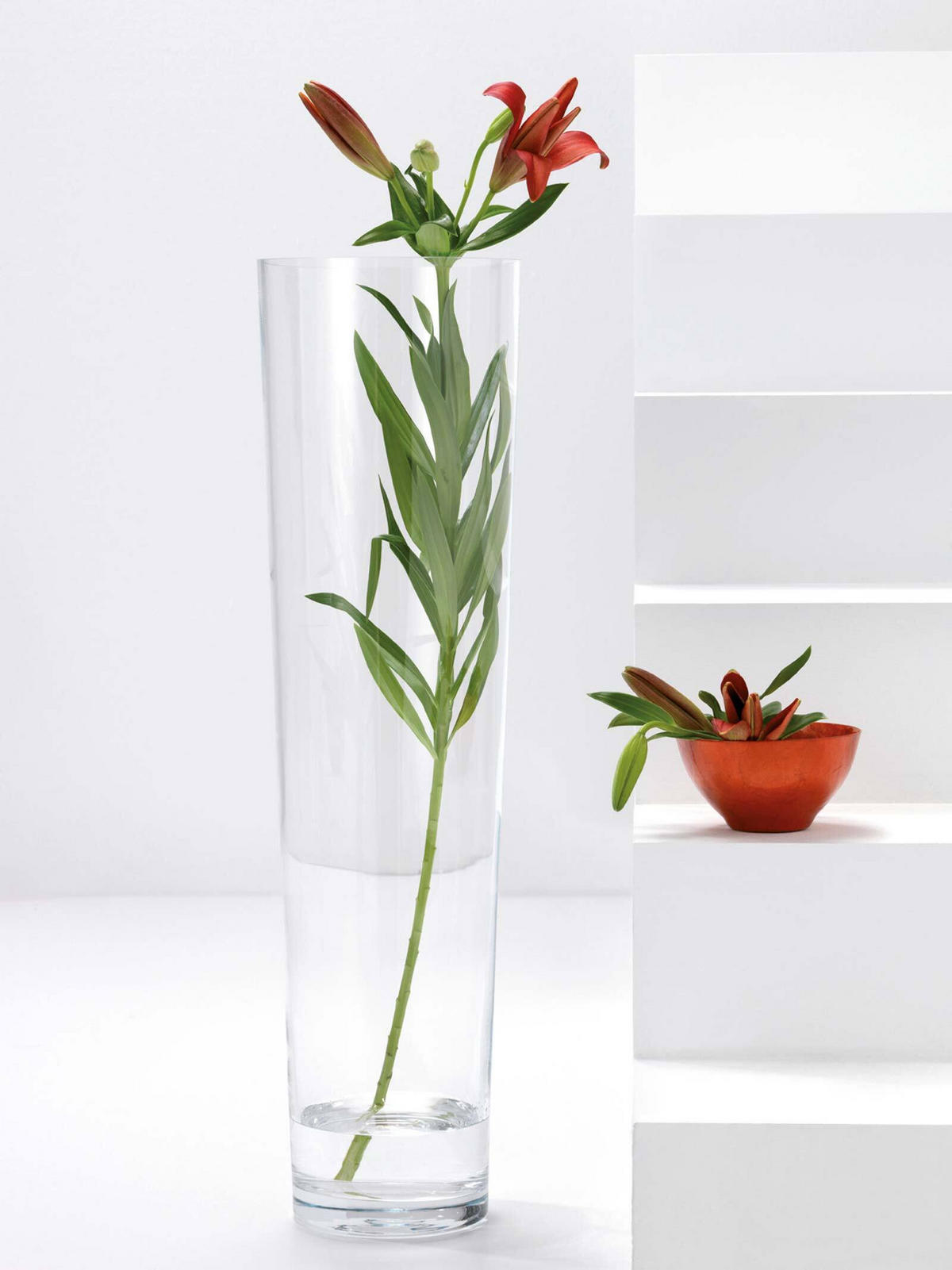 BODENVASE konisch transparent ↕ 50 cm - Transparent, Glas (50cm) - Leonardo Living