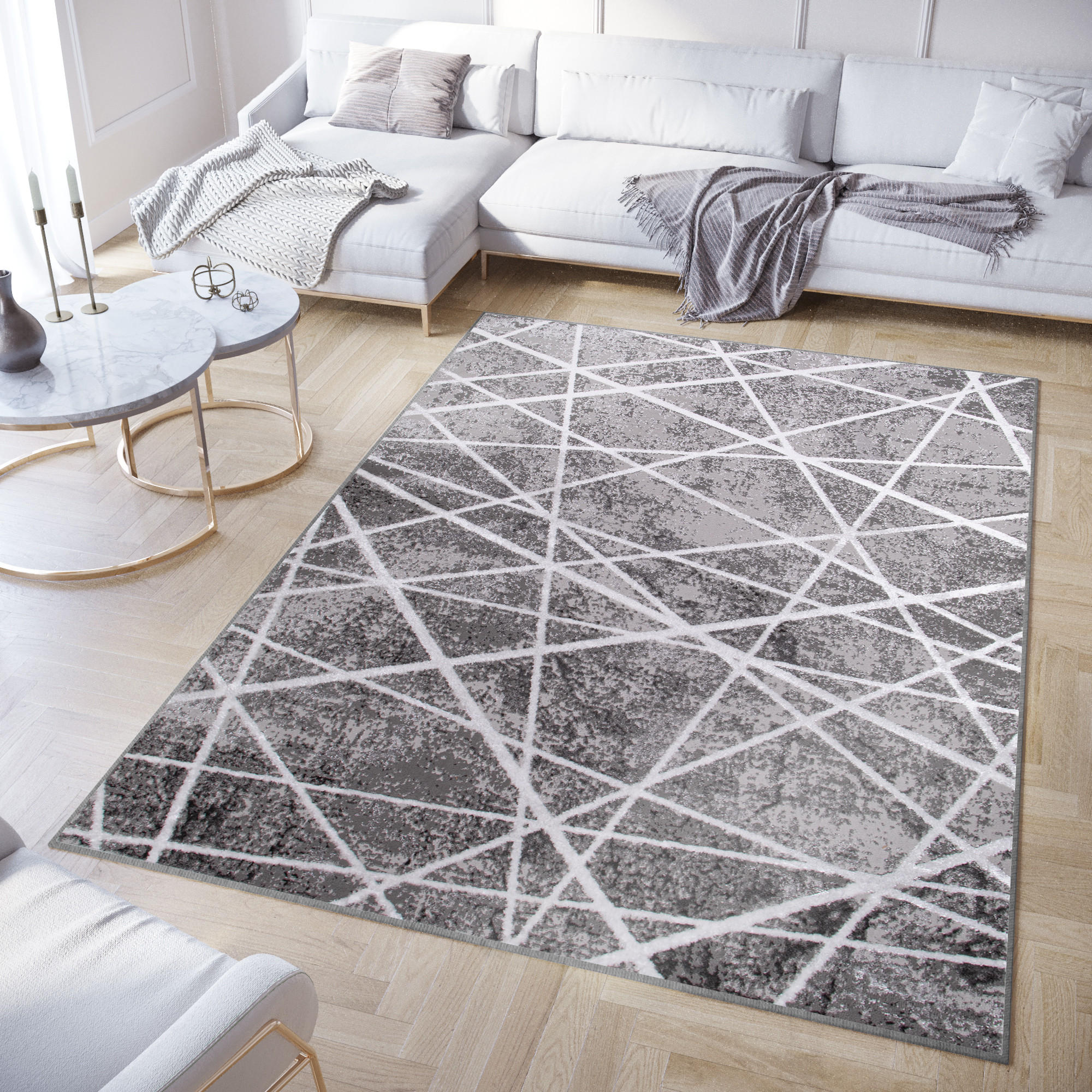 TEPPICH CRYSTAL Grau 80/150 cm - Grau, Textil (80/150cm) - Tapiso