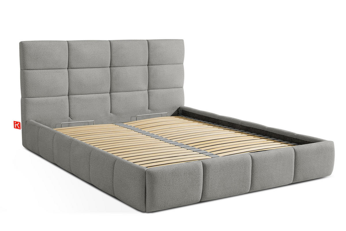 POLSTERBETT ALTOS Bouclé, grau - Grau, Holz/Holzwerkstoff (140/200cm) - KONSIMO®