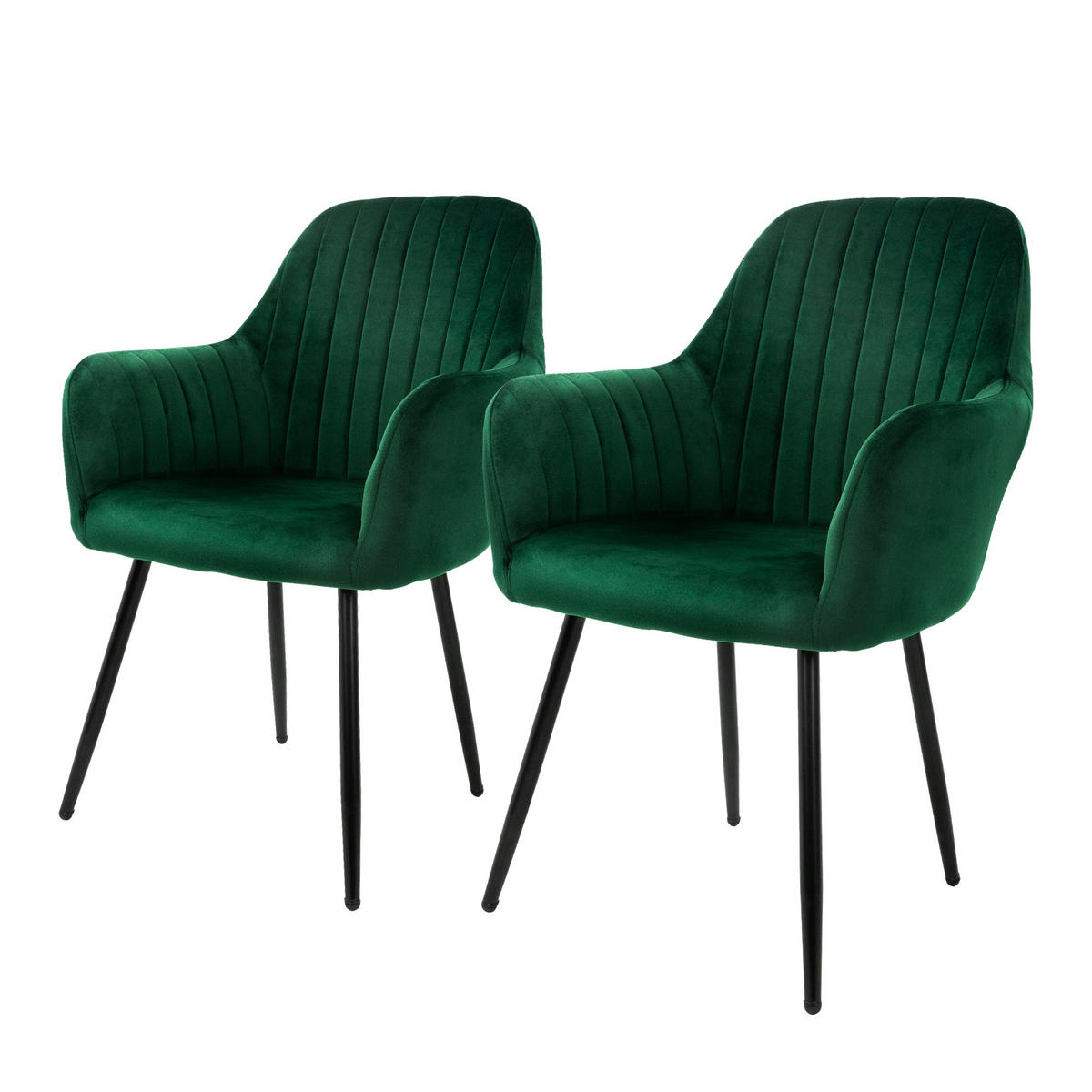 STUHL Samt grün - Grün, Metall (60/84/58cm) - ML-DESIGN
