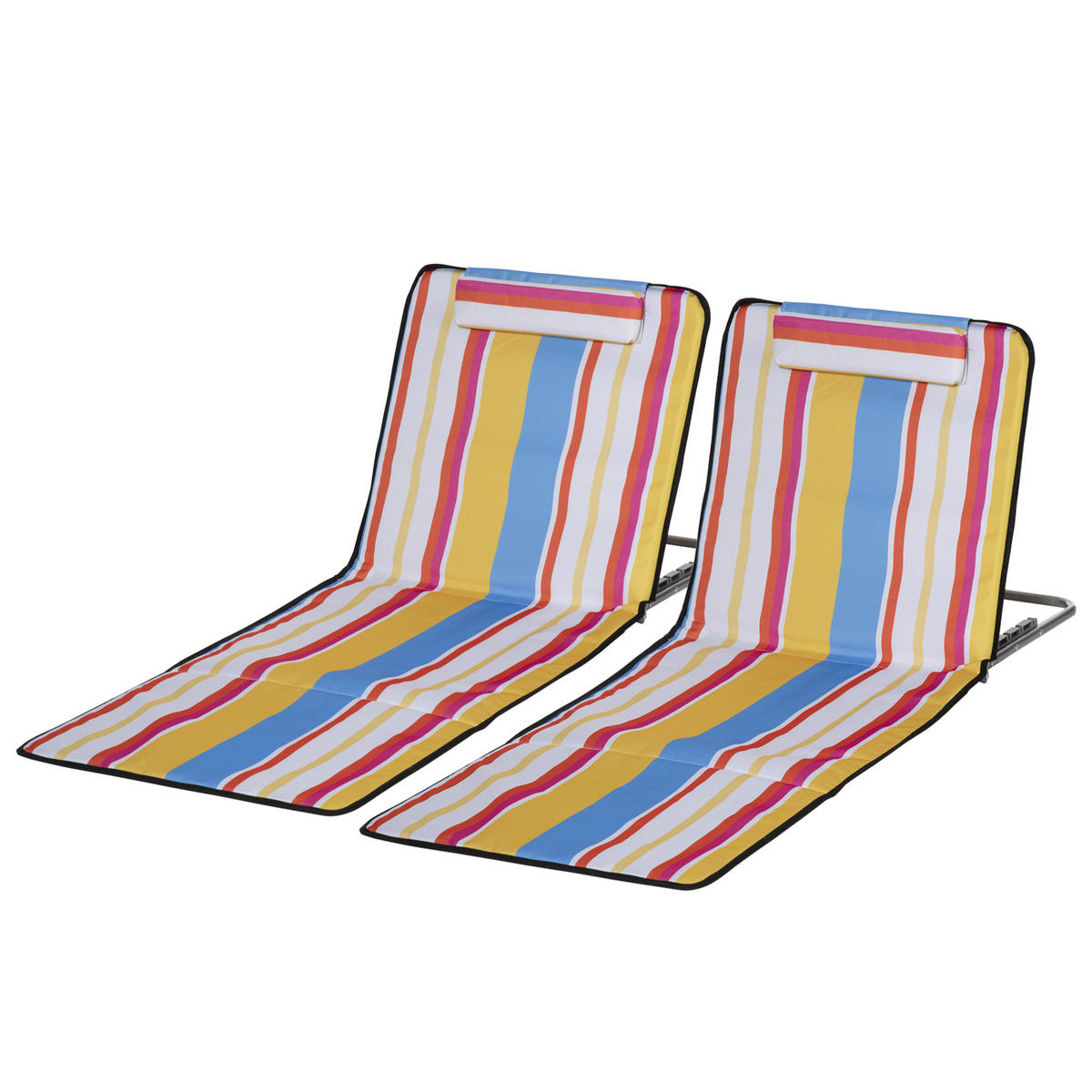 STRANDMATTE DE-15621 2er-Set, 5-fach verstellbare Rückenlehne - Multicolor, Metall (53/45/124cm) - ComfortXL
