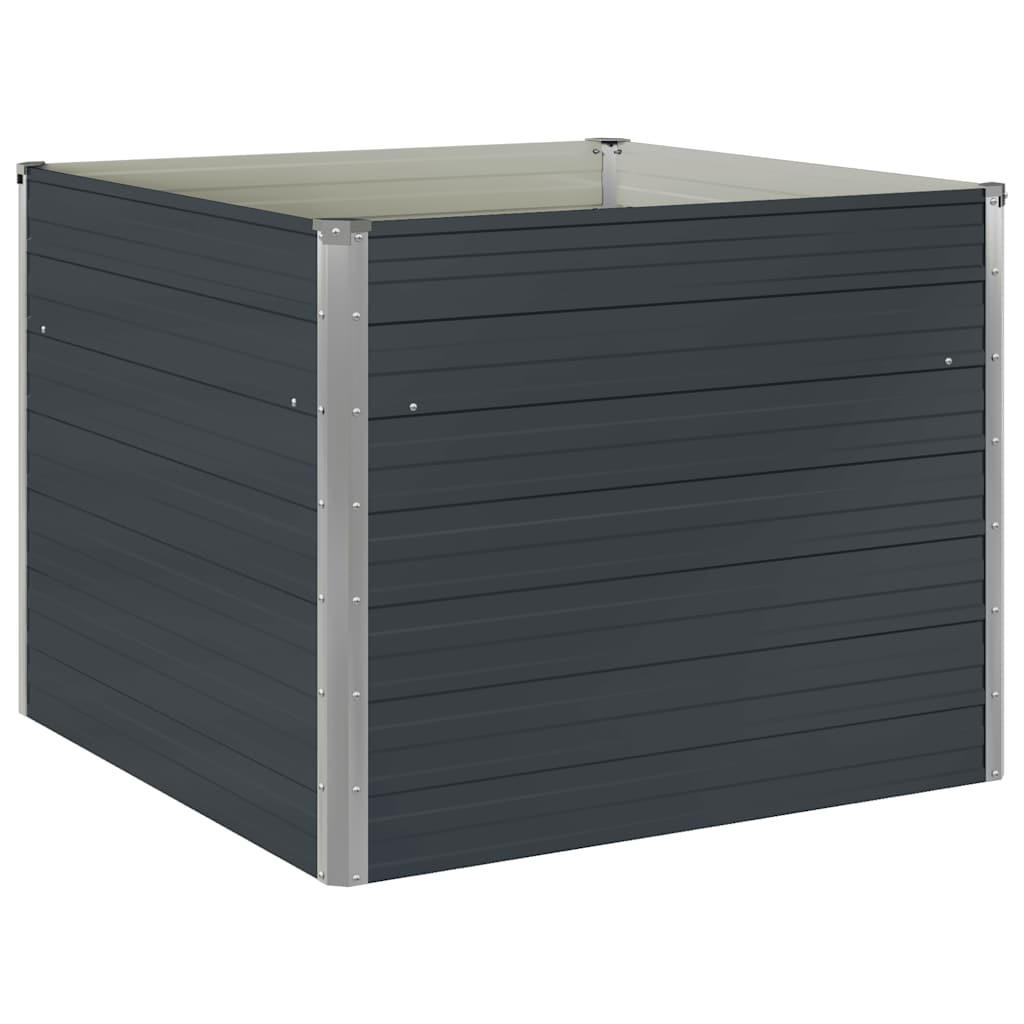 HOCHBEET Anthrazit 100/100/77 Cm Verzinkter Stahl - Anthrazit, Metall (100/77/100cm) - vidaXL