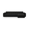 ECKSOFA rechts Kendal aus strukturiertem Stoff schwarz 5 Sitzplätze - Schwarz, Textil (173/357cm) - Micadoni