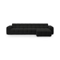 ECKSOFA rechts Kendal aus strukturiertem Stoff schwarz 5 Sitzplätze - Schwarz, Textil (173/357cm) - Micadoni