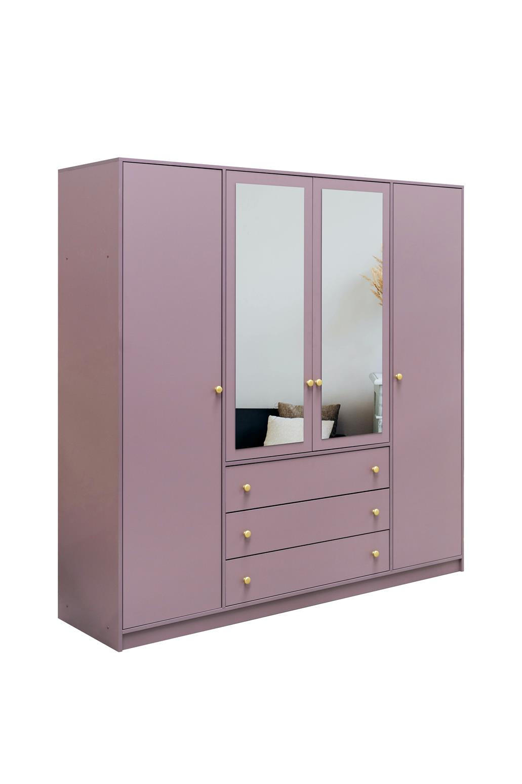 Bettso Kleiderschrank Pflaume 196x200x58 cm