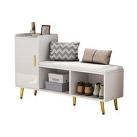 SCHUHSCHRANK aus Spanplatte 120x35x71.5cm in Weiß mit Sitzbank - Weiß, Holzwerkstoff (120/71.5/35cm) - Modfu