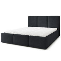 POLSTERBETT MORENA Q 180x200 cm mit Bettkästen - Schwarz - Schwarz, Holz (180/200cm) - MASSENO