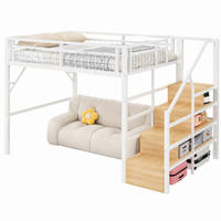 HOCHBETT mit LED-Lichtleiste 140x200 cm Metall Weiß - Weiß, Metall (140/200cm) - Meubliv
