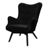 SESSEL SAND mit schwarzen Beinen - Schwarz, Textil (80/105/86cm) - Lookway