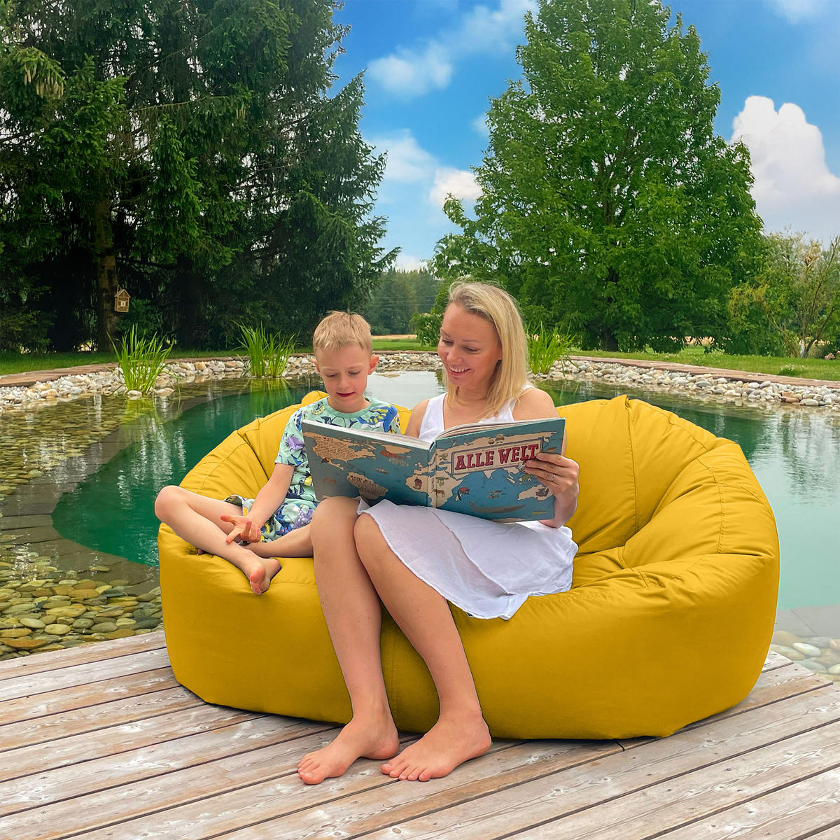 SITZSACK SOFA Lounge gelb für Indoor und Outdoor - Gelb, Textil (1600/60/1000cm) - Bruni