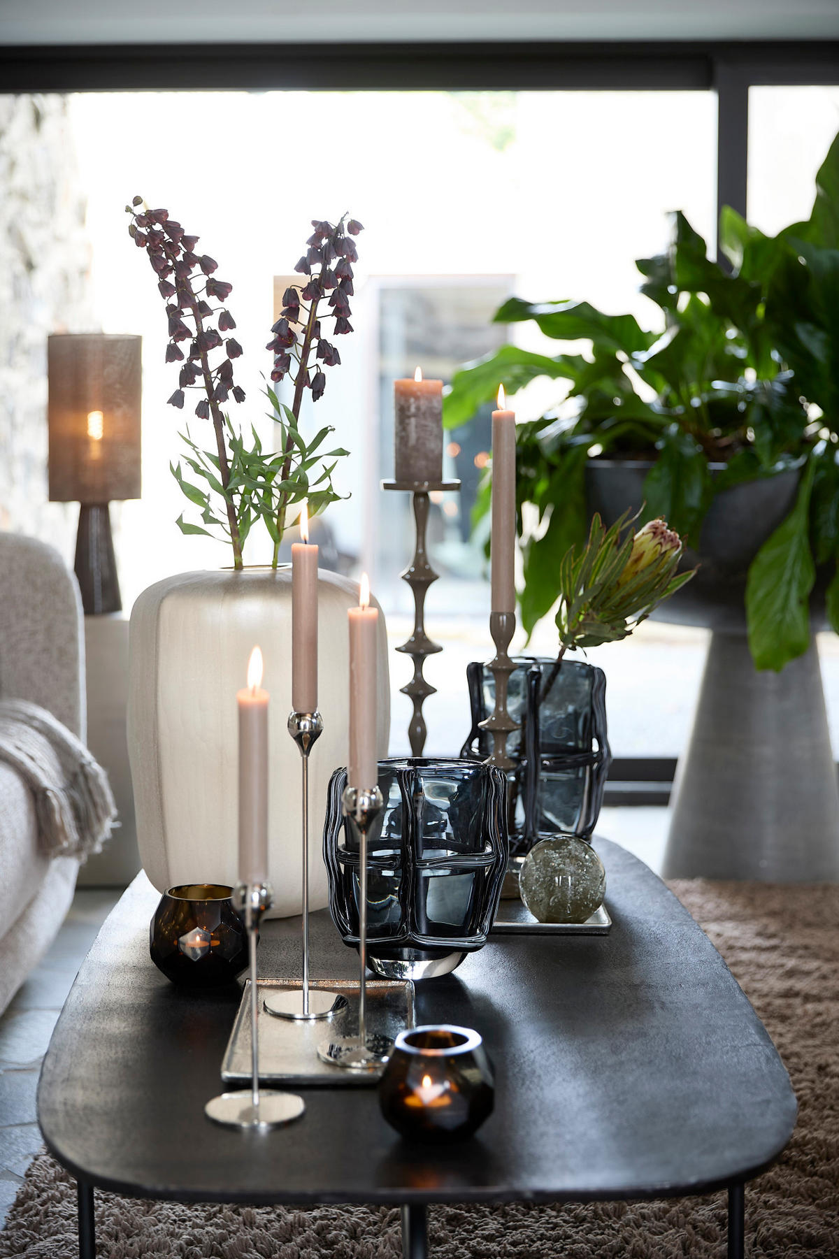 VASE Ashoro Grau Ø19/22 cm - Grau, Glas (22cm) - Light & Living