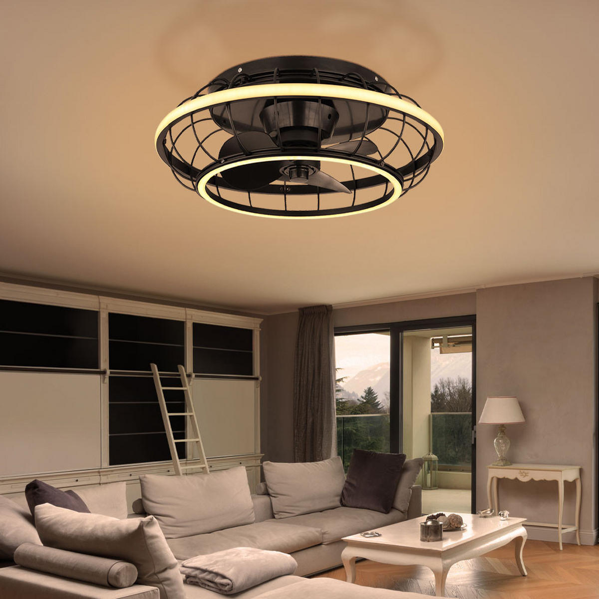 LED DECKENLEUCHTE Leonhard Schwarz Kunststoff - Schwarz, Metall (50/50/18cm) - Globo Lighting