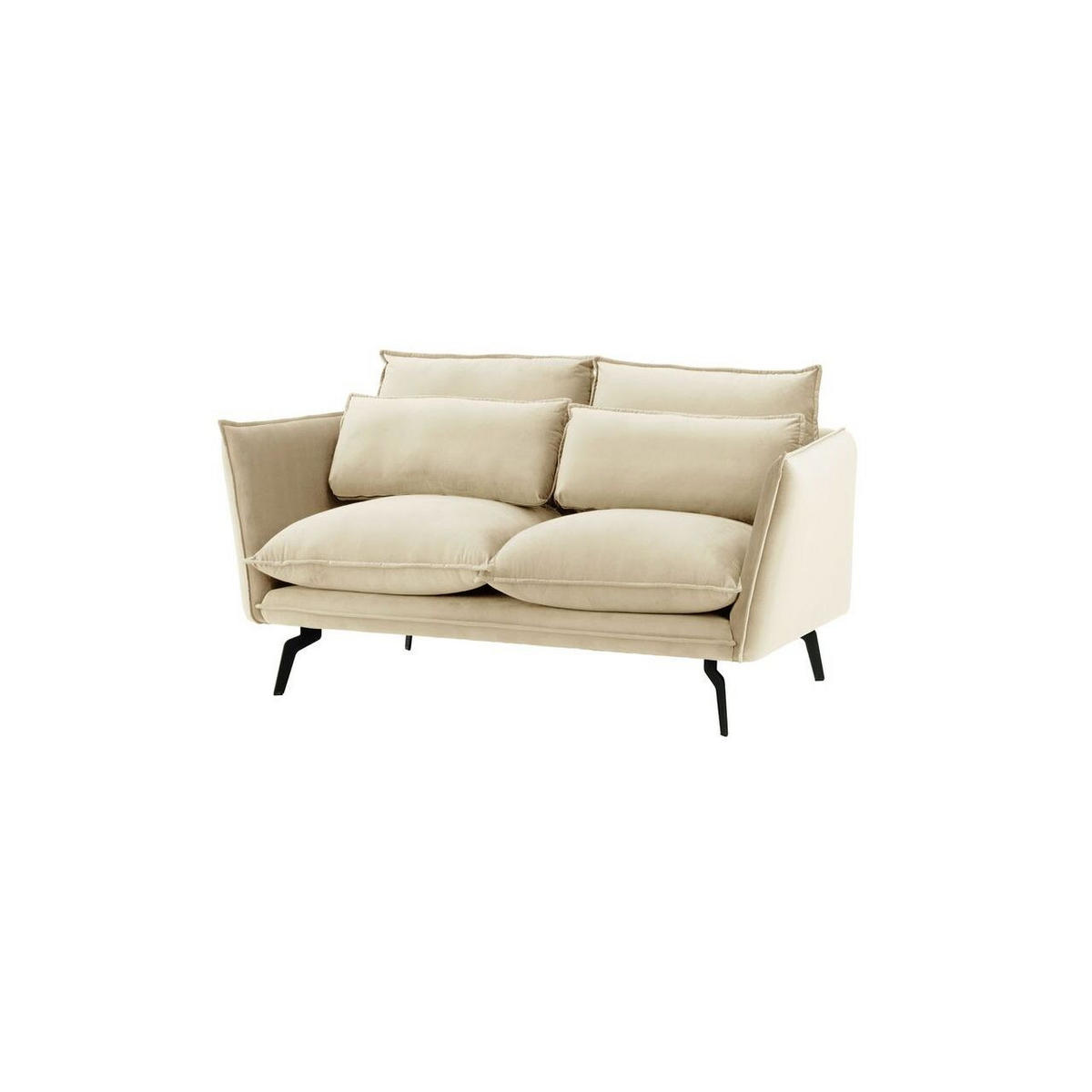 ZWEISITZER-SOFA Layla-Velluto 2 - Creme, Holz/Textil (171/95/98cm)
