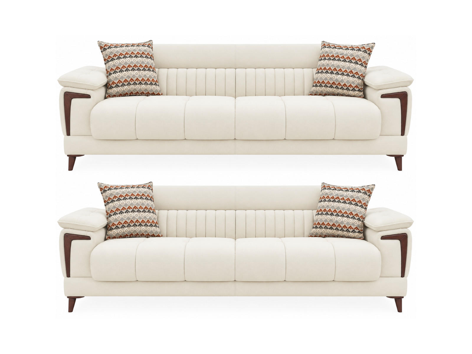 SITZGARNITUR Mendoza, Creme Stellvariante 3+3 - Bordeaux, Holz/Holzwerkstoff (240/80/95cm)