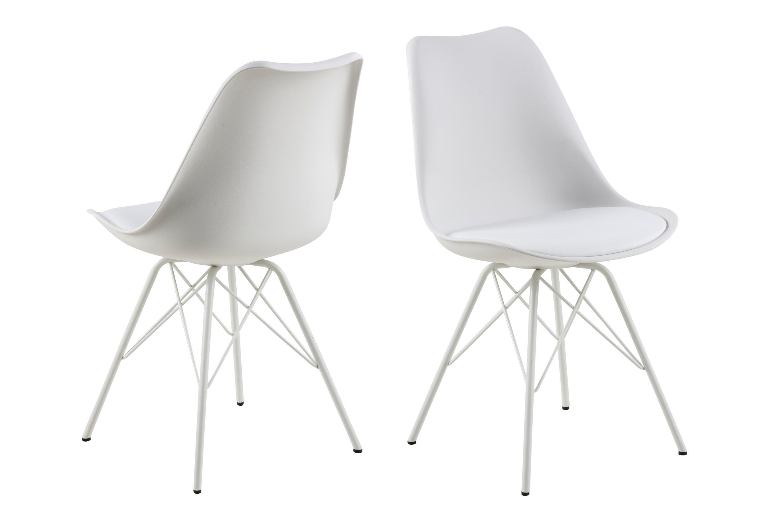 STUHL 2er-Set weiss, Metall weiss - Weiß, Holzwerkstoff (48/86/54cm) - ebuy24
