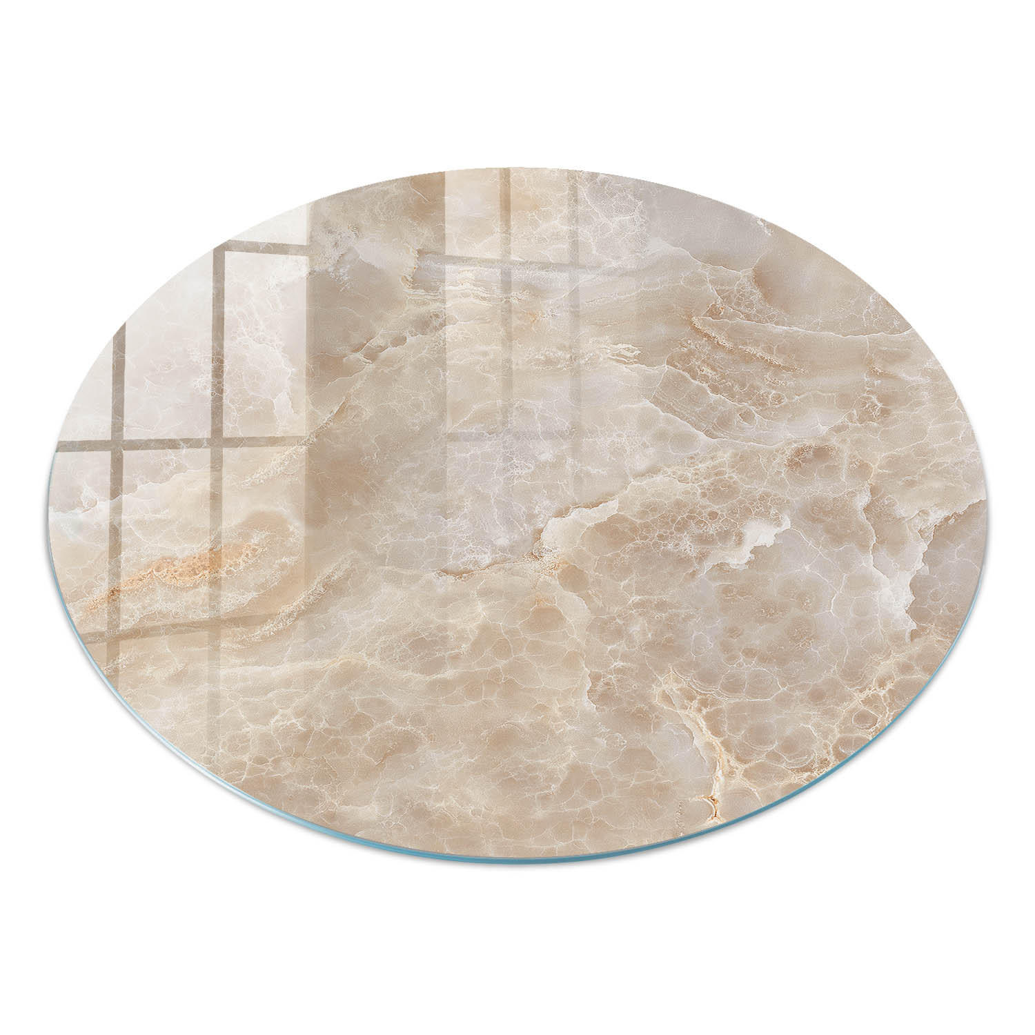 GLASPLATTE fi50 cm – Marmorstruktur - Grau, Glas (0.4/50/50cm) - ArtPrintCave
