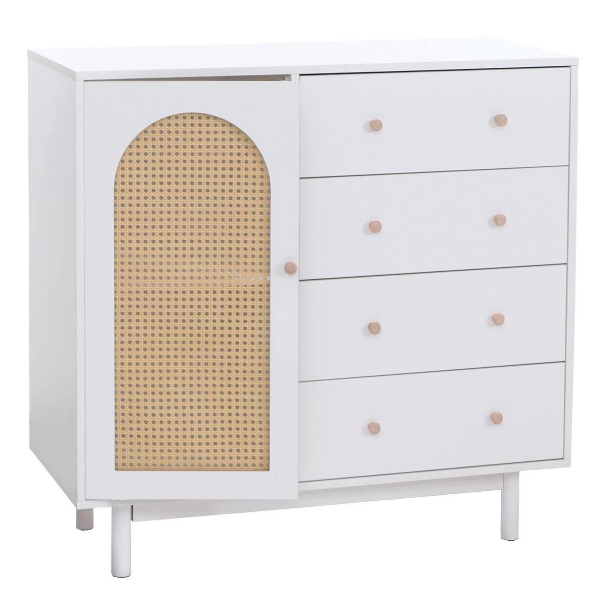 KOMODA Bílá - bílá, dřevo (100/95/40cm) - MCW