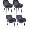 STUHL OSILO 4-er Set, Grau, Schwarz, Schwarze metallische Beine - Anthrazit, Textil/Metall (55/84/46cm) - Komodee