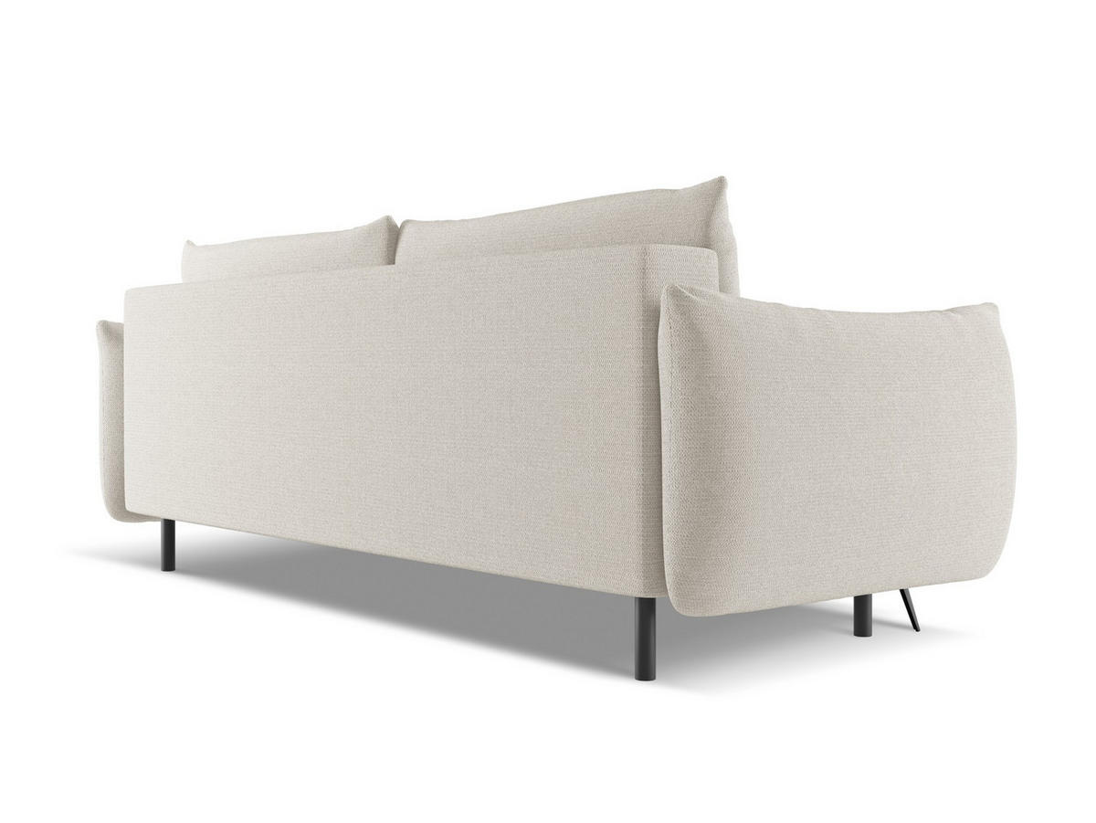 3-SITZER SOFA mit Schlaffunktion Chenille Stoff Grau - Silberfarben/Schwarz, Textil/Metall (230/86/105cm) - Makamii