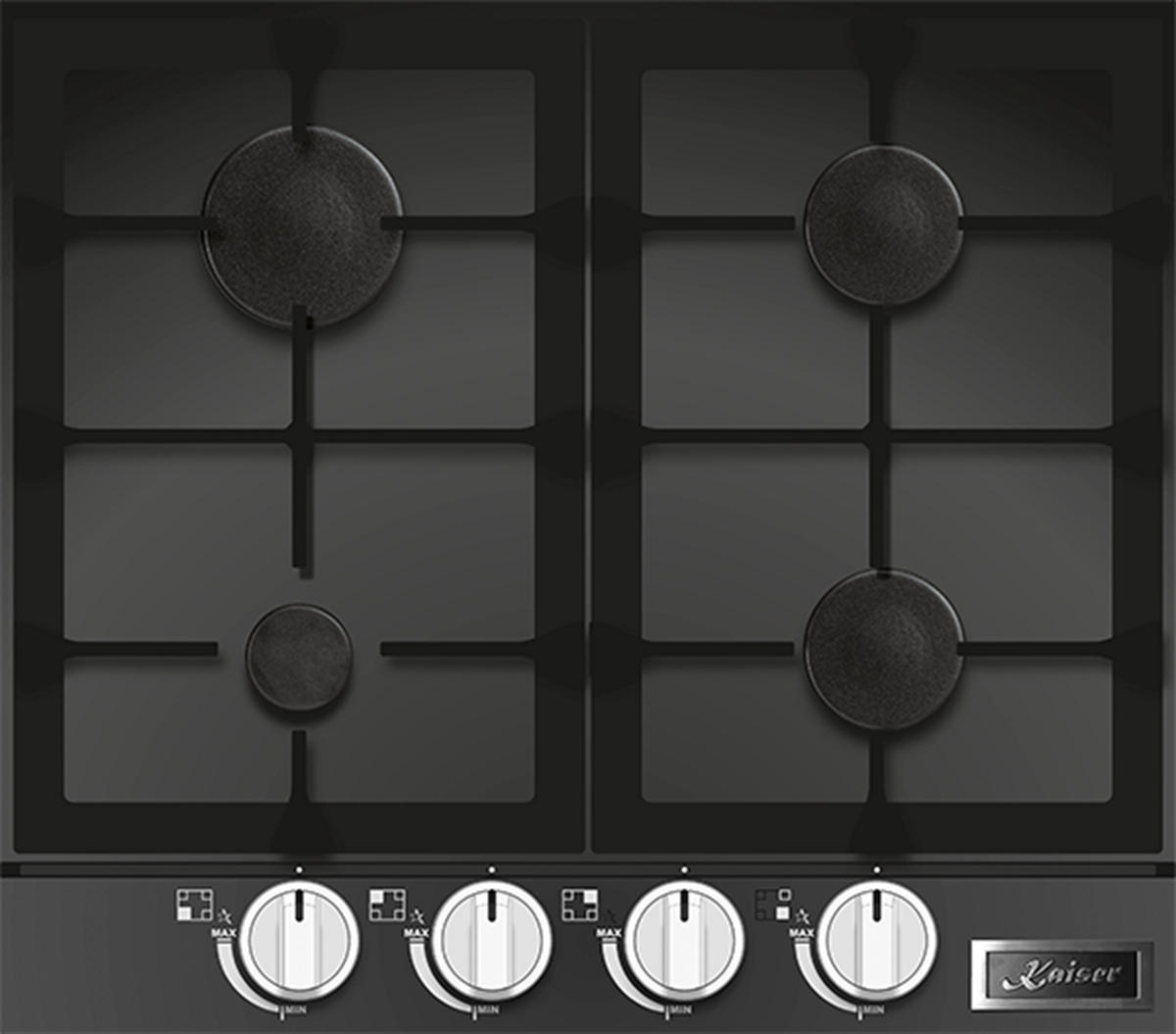 ELEKTRO-BACKOFEN 60 cm EH 6338 s + KCG 6387 Gas-kochfeld 60cm - Schwarz, Metall (59.4/59.4/55.6cm) - Kaiser Küchengeräte