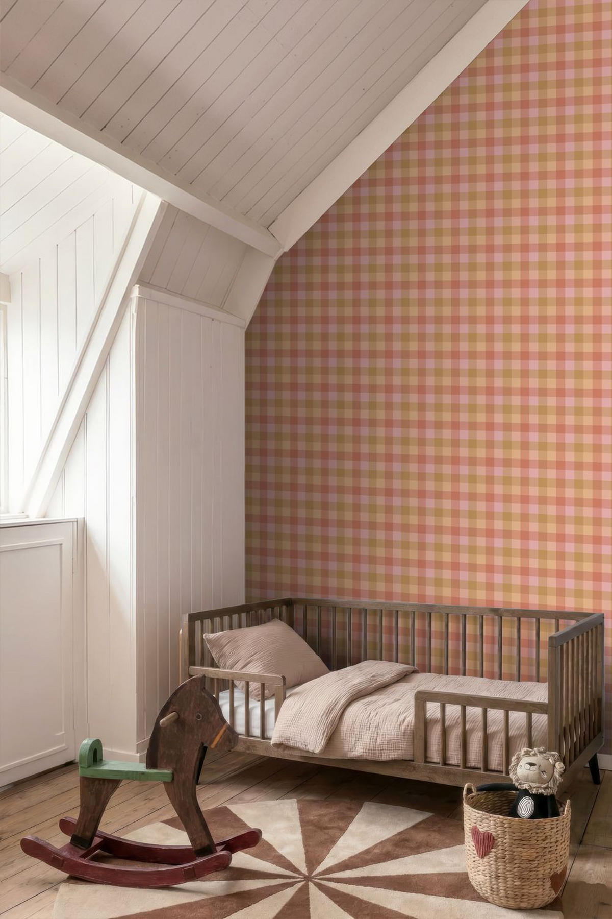 TAPETE Karomuster 50 x 900 cm - Pink, Papier (50/0.1cm) - ESTAhome