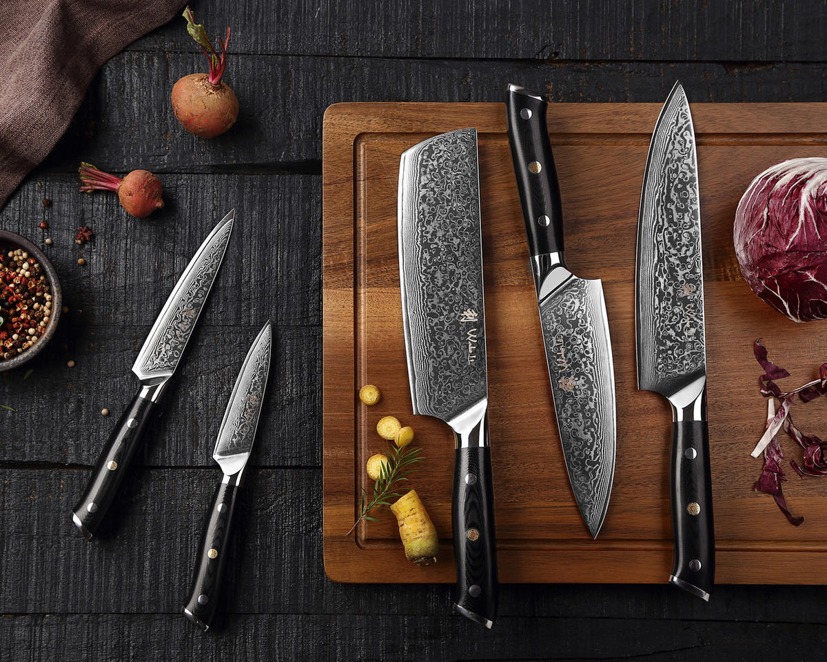 MESSER-SET 6-TEILIG 9–20 cm - Schwarz, Holz/Metall (1/1/1cm) - Wakoli