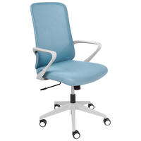 BÜROSTUHL Hellblau Expert - Blau/Weiß, Textil (60/96/60cm) - Beliani