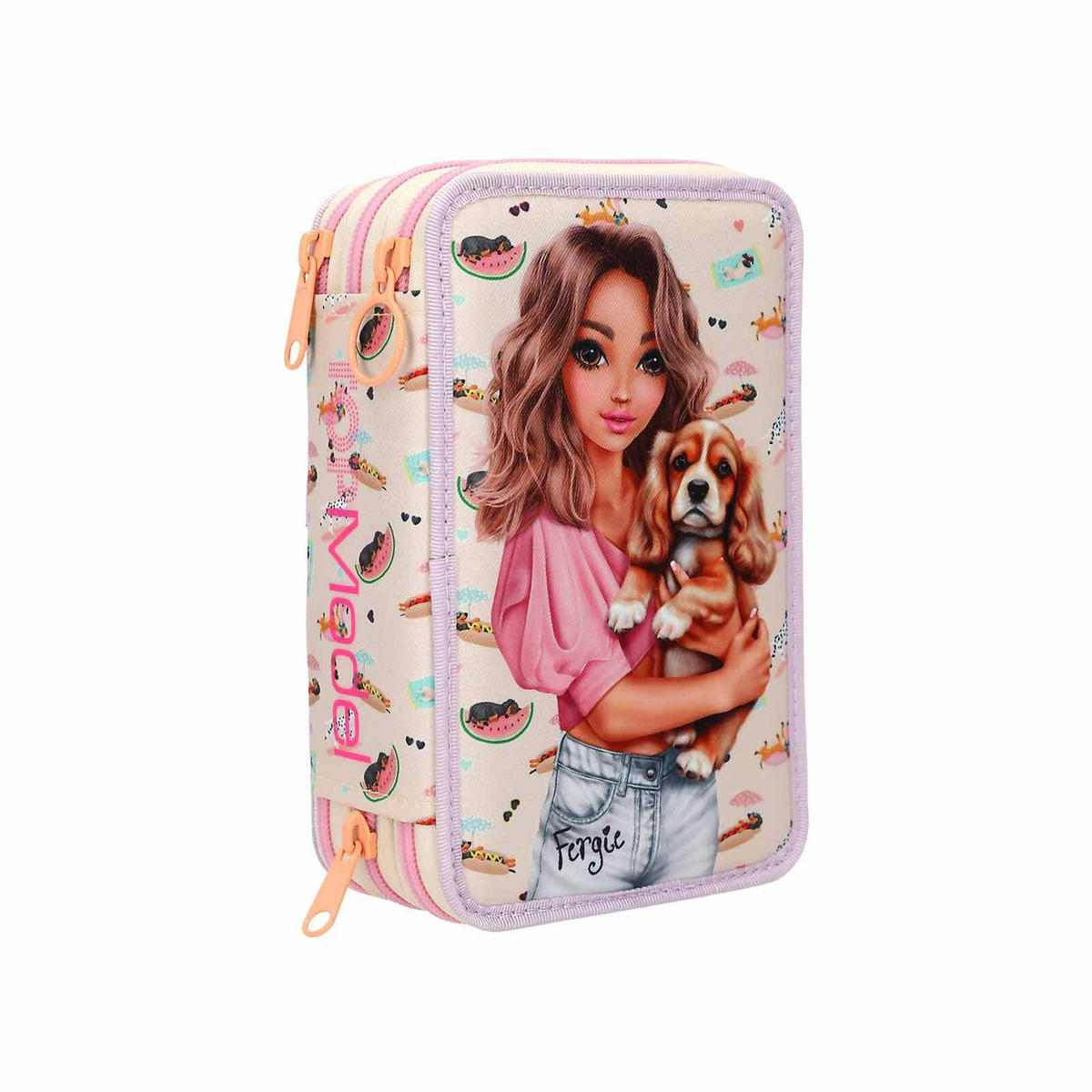 3-FACH FEDERTASCHE SUNNY DOG TOPModel bunt 7,5 x 13 x 20 cm - Multicolor, Kunststoff (13/20/7.5cm) - Depesche Germany
