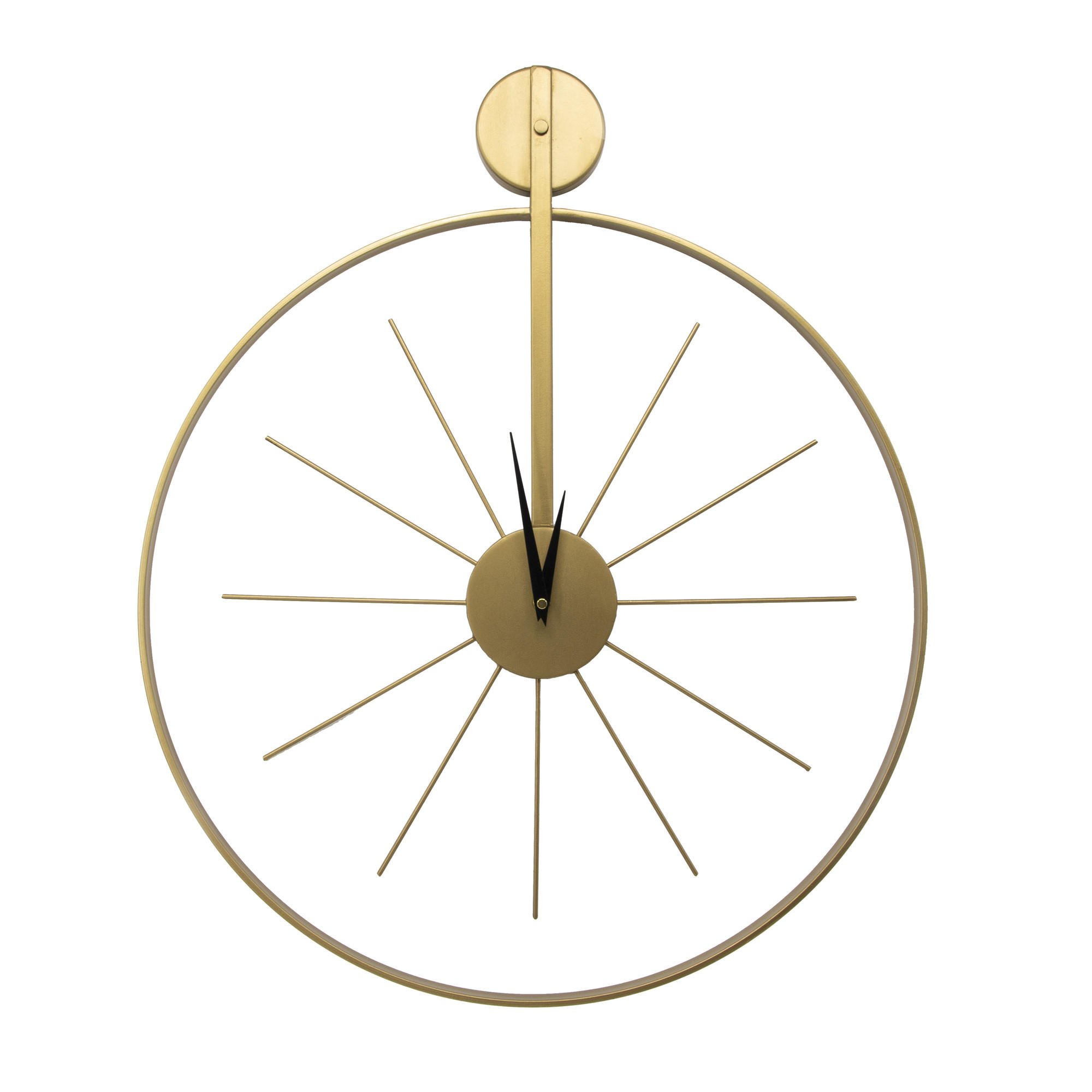 UHR - Luxuriöse runde Hängeuhr in Gold - Goldfarben, Metall (65/55/5cm) - Art for the Home