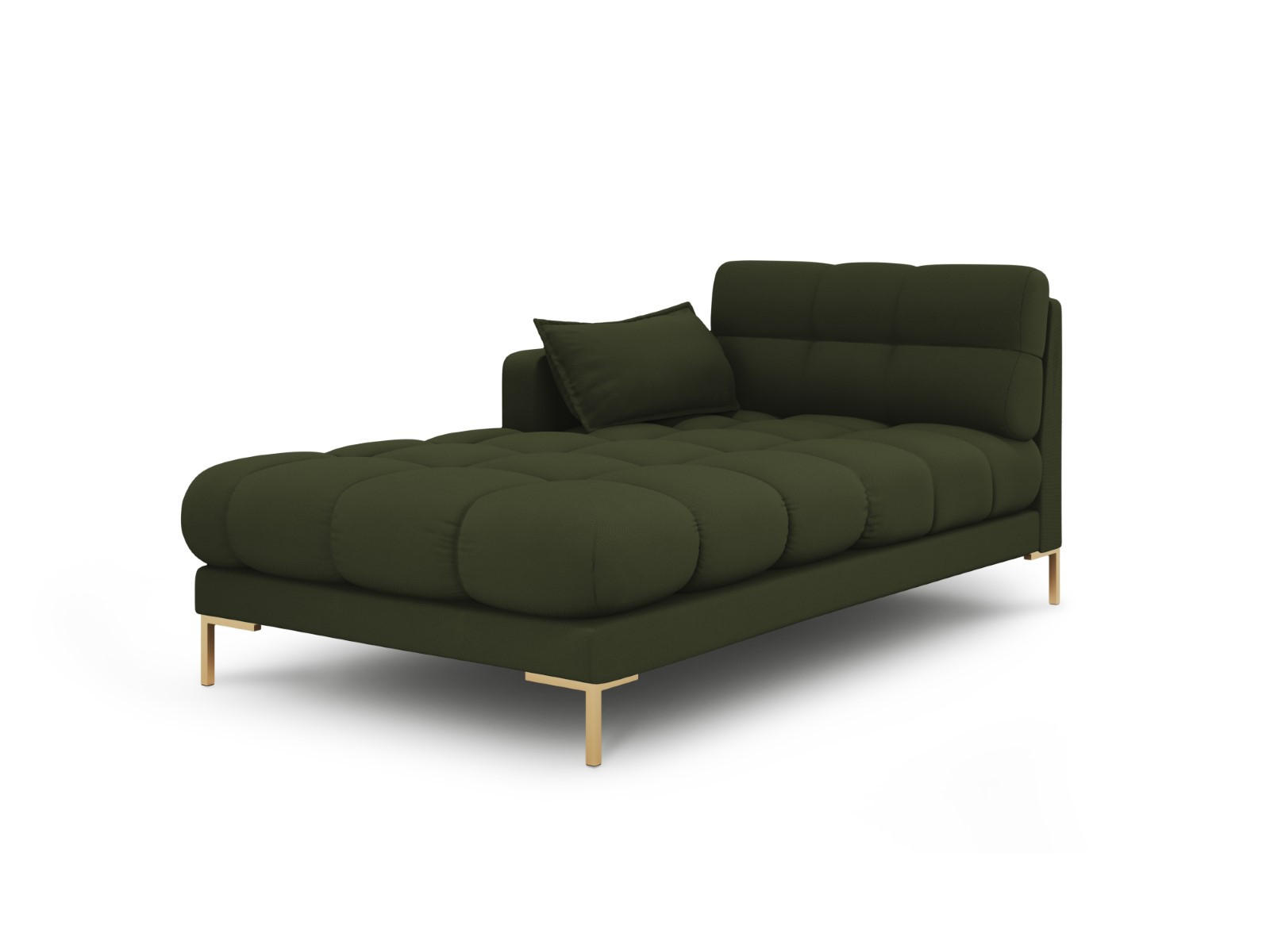 CHAISELONGUE links Mamaia aus strukturiertem Stoff grün - Grün, Textil (102/75/185cm) - Micadoni