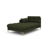 CHAISELONGUE links Mamaia aus strukturiertem Stoff grün - Grün, Textil (102/75/185cm) - Micadoni