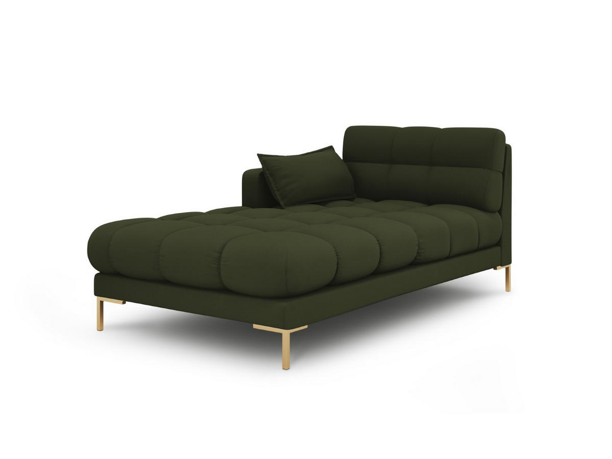 CHAISELONGUE links Mamaia aus strukturiertem Stoff grün - Grün, Textil (102/75/185cm) - Micadoni