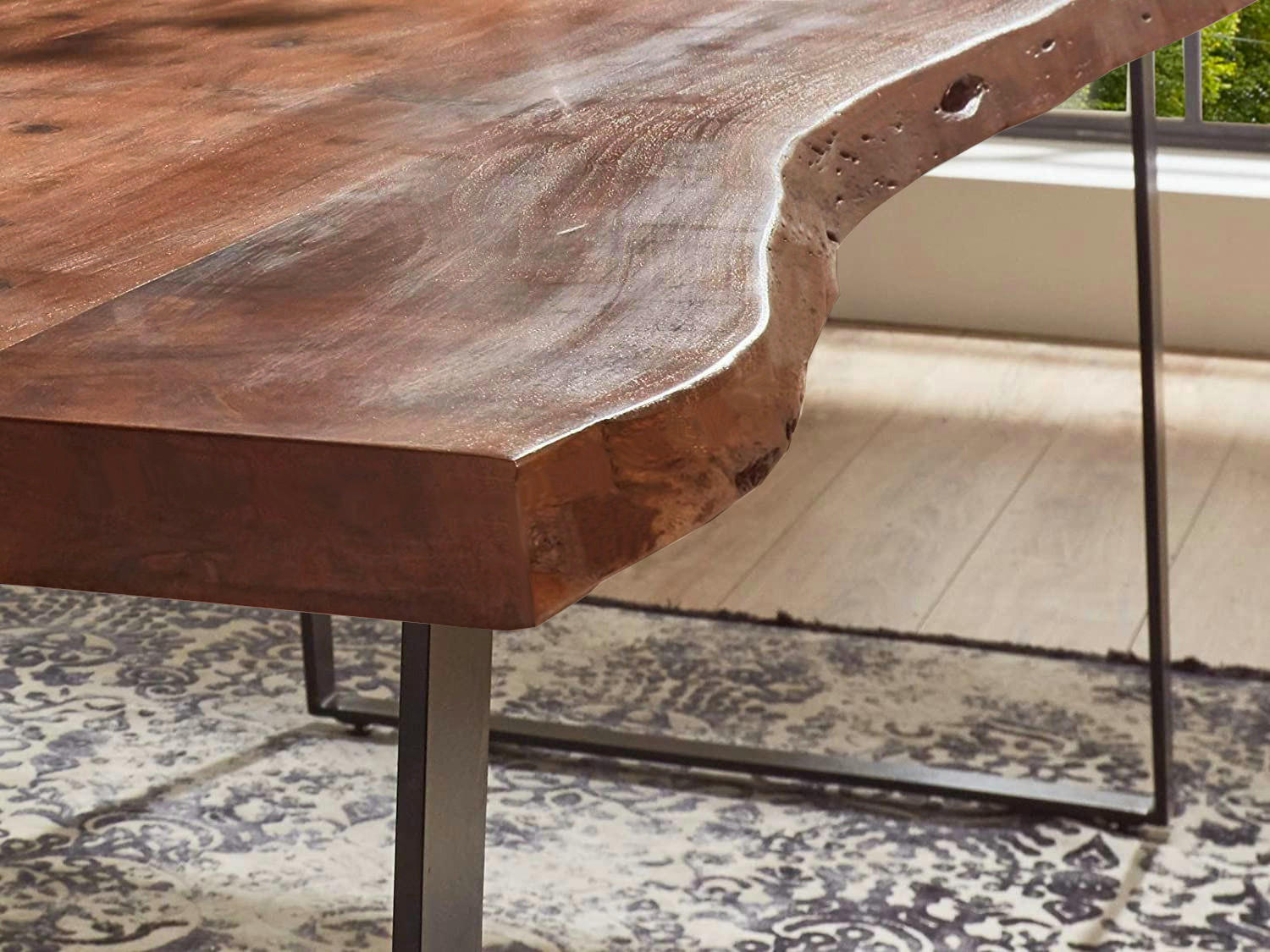 ESSTISCH HALMSTAD - Schwarz/Braun, Holz/Metall (90/180/79cm) - SAM