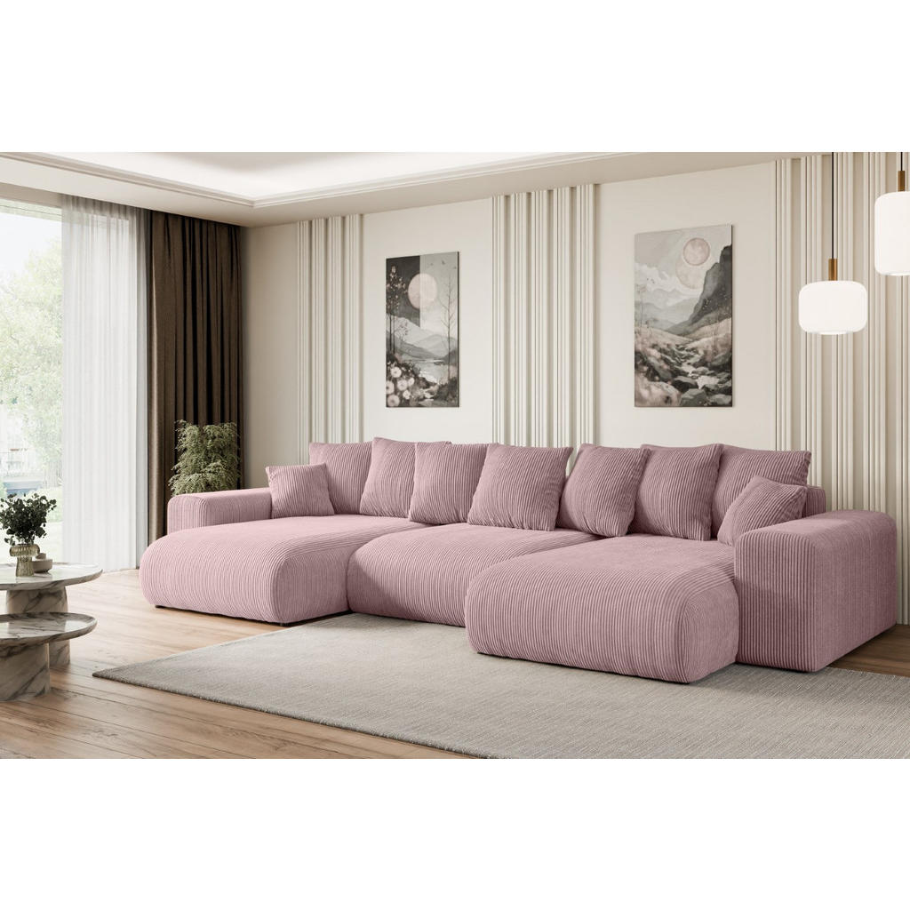 Thumbnail - Altdecor Wohnlandschaft, Rosa, Textil, 6-Sitzer, 352x84x165 cm, Wohnzimmer, Sofas & Couches, Wohnlandschaften, Wohnlands...