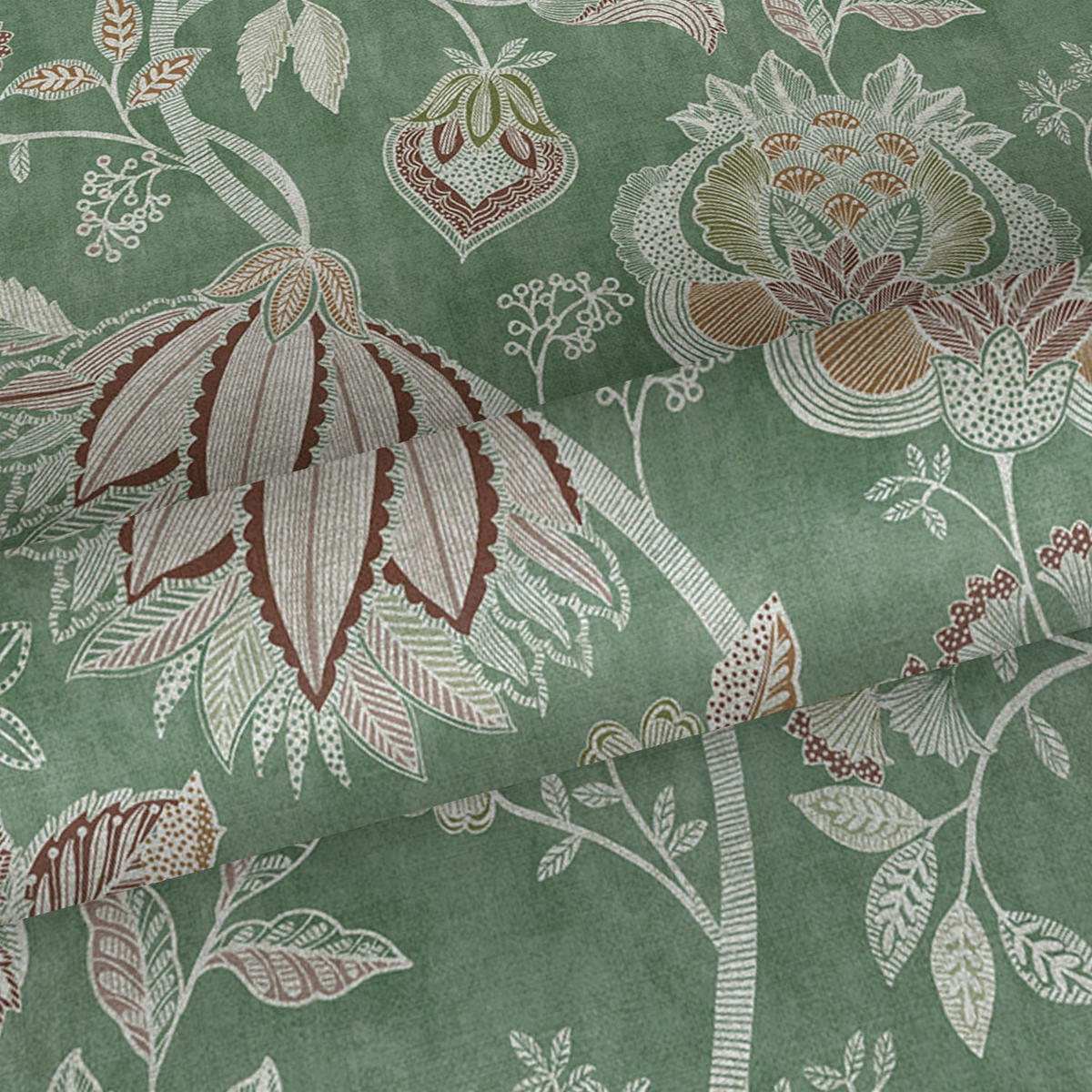 TAPETE Blumen 53 cm x 10 m - Grün, Papier (53/1000cm) - Sanders & Sanders