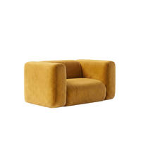 WOHNZIMMERSESSEL Aus Velvet-Stoff Bluvel, Golden, GRETA - Goldfarben, Holz (137/70/89cm) - Kaiser Möbel