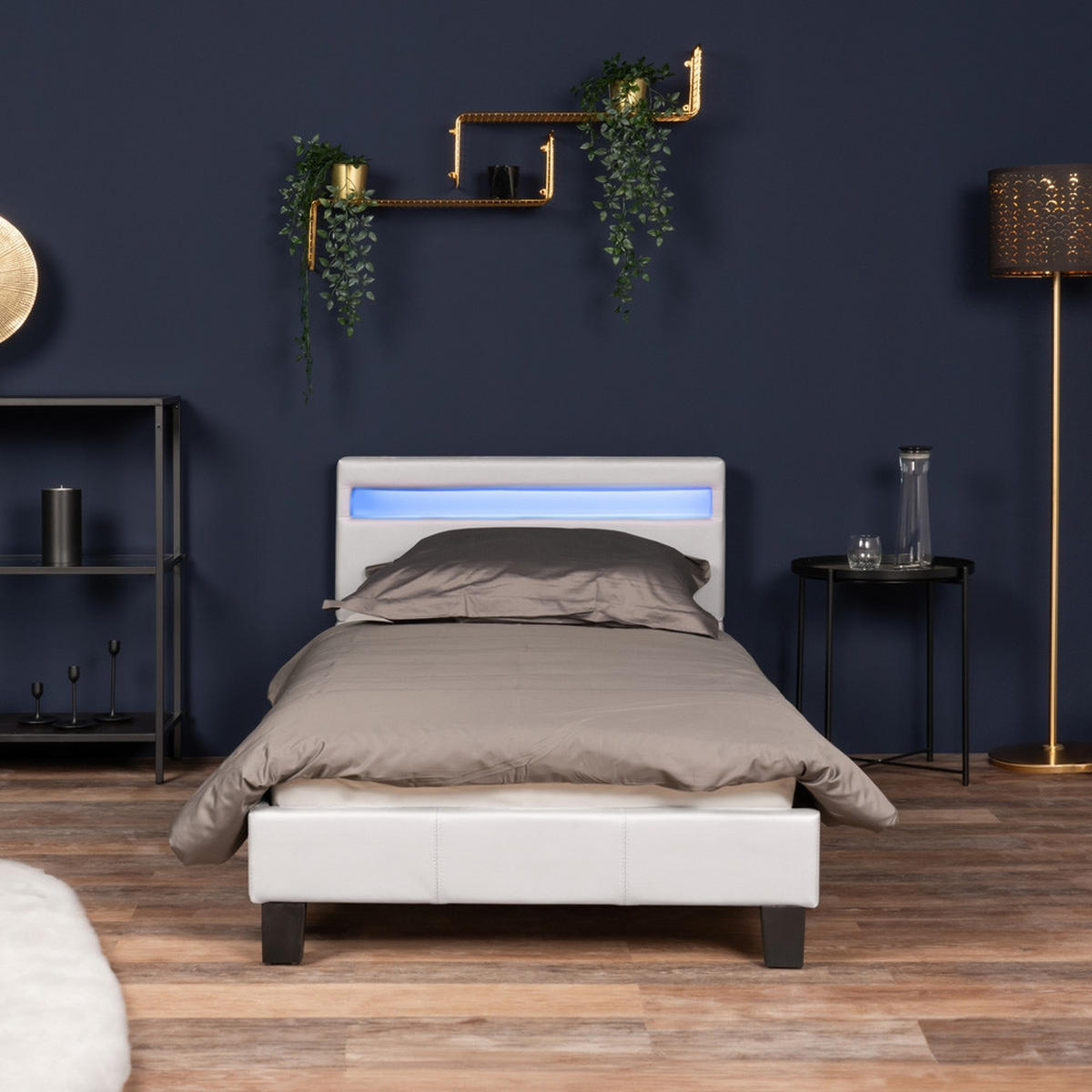 LED BETT ASTRO - Weiß, 90 x 200 cm - Weiß, Kunststoff - Home Deluxe