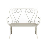GARTENBANK - 2 Personen - Metall - Beige - - Beige, Metall (103/92/47cm) - Vente-Unique