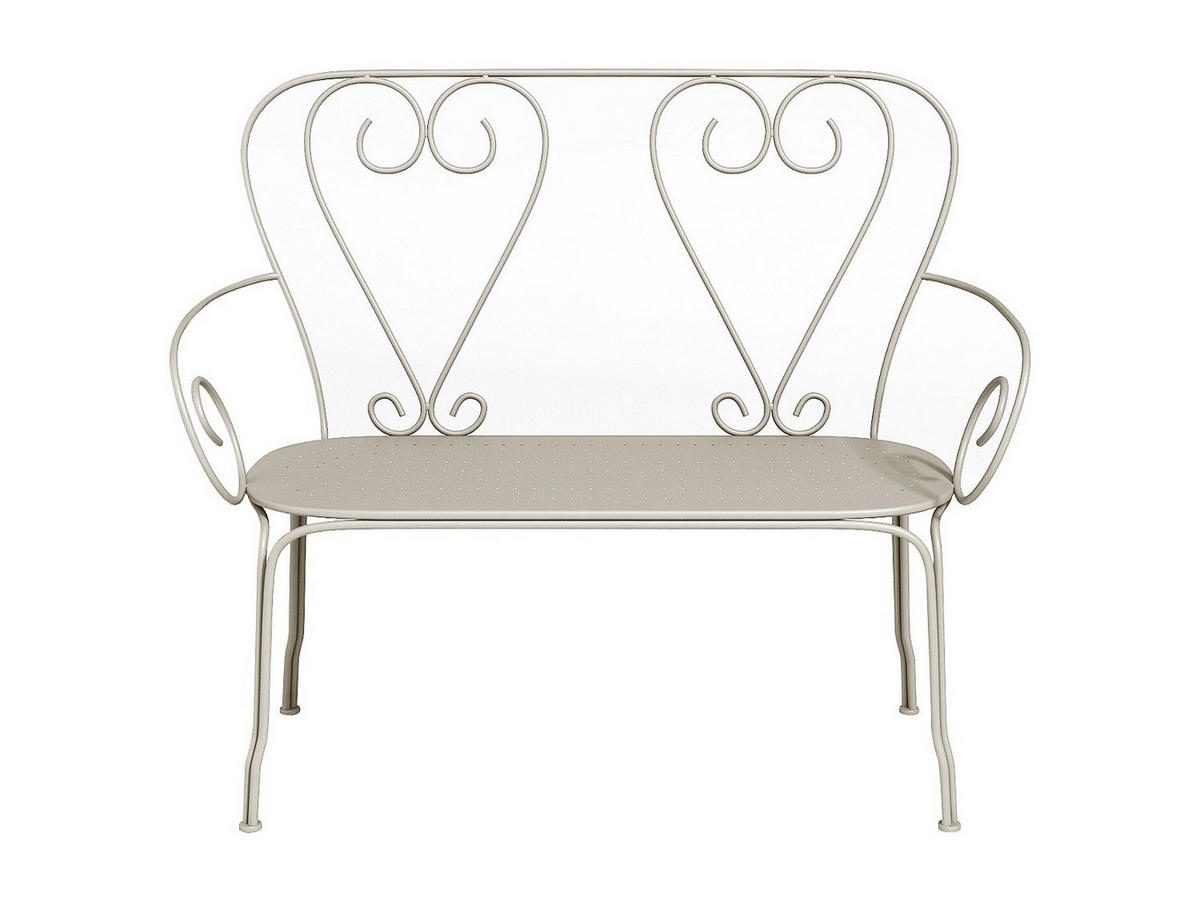 GARTENBANK - 2 -Sitzer - Metall - beige - GUERMANTES - Beige, Metall (103/92/47cm) - Vente-Unique