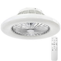 LED DECKENLEUCHTE MIT VENTILATOR Storm, Ø 50 cm, mit Fernbedienung, weiß - Weiß, Metall (50/50/17.5cm) - tectake