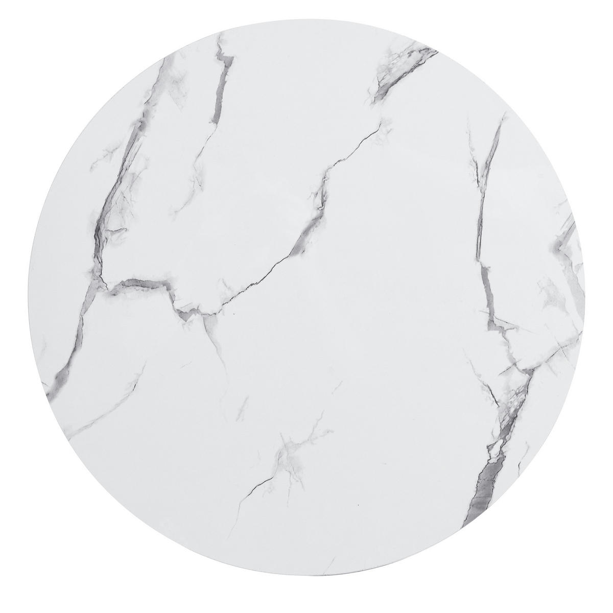 COUCHTISCH Set 60/60/46 cm und 50/50/31 cm Weiß mit hochglänzender Marmoroptik - Schwarz/Weiß, Holzwerkstoff (60/60/46cm) - OKWISH