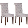ESSZIMMERSTÜHLE 2er-Set WALES Samt 98x45x63 cm grau Holz - Grau, Holz (45/98/63cm) - DELUKE
