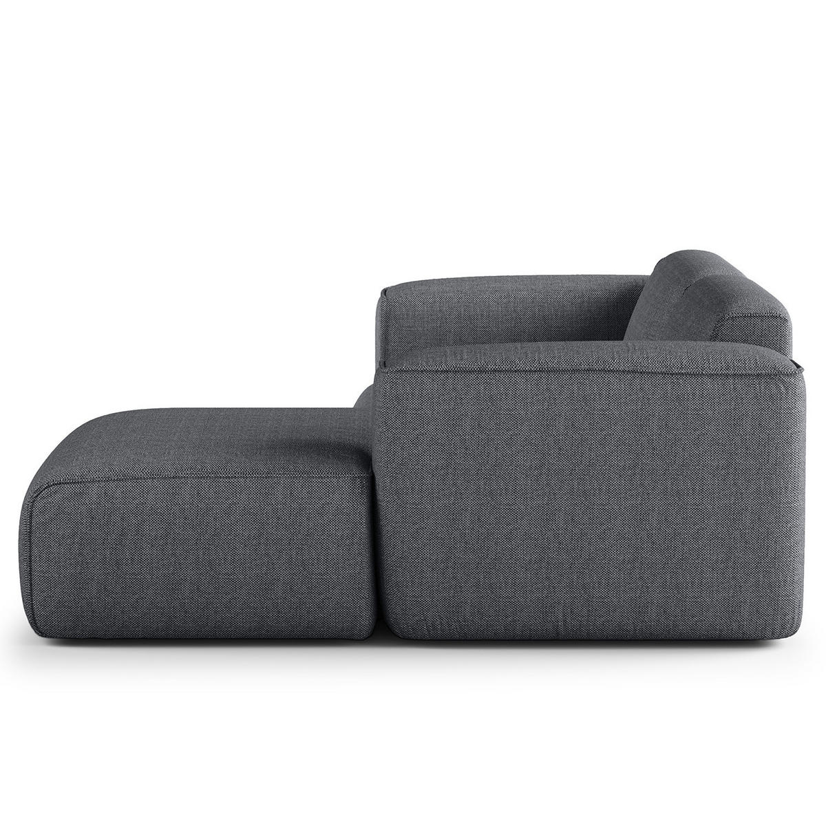 ECKSOFA mit XL-Longchair - Schwarz/Grau, Kunststoff/Textil (260/171cm) - home24
