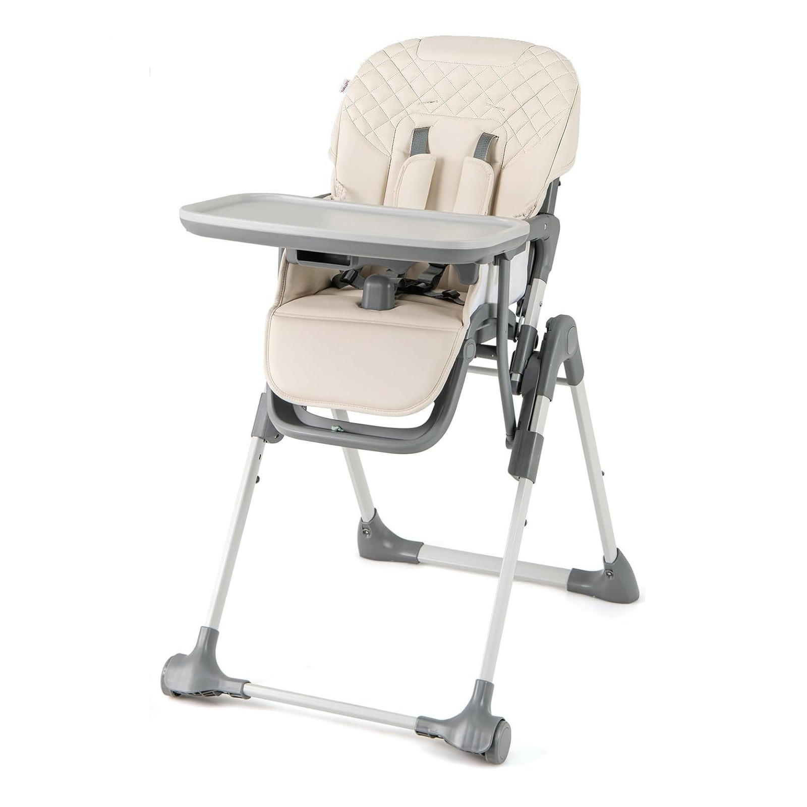 KINDERHOCHSTUHL mit Liegebereich beige - Beige, Kunststoff (80/98/58cm) - COSTWAY