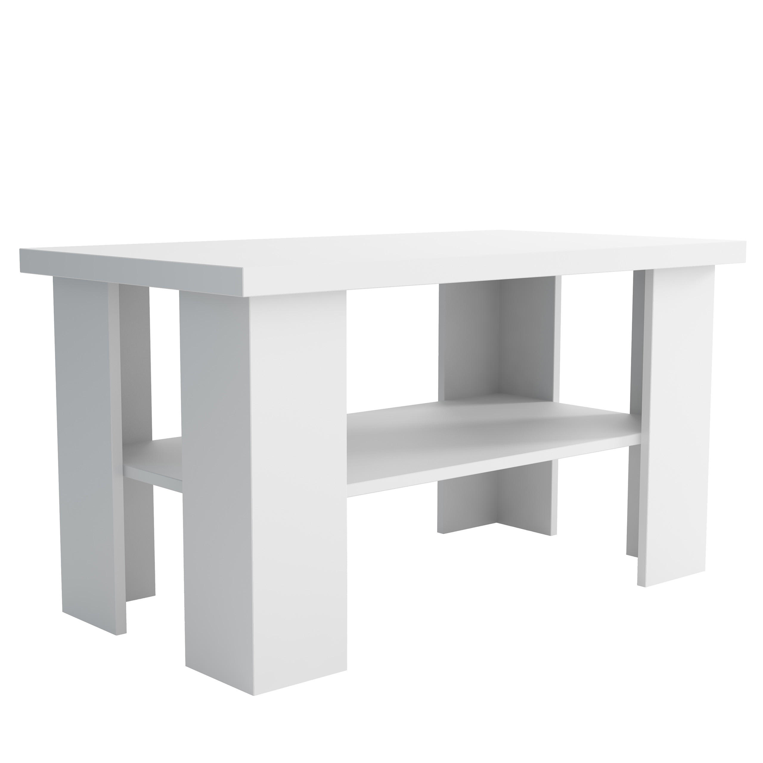 COUCHTISCH LAURA 90/50/45 cm Weiß - Weiß, Holzwerkstoff (45/90/50cm) - MASSENO