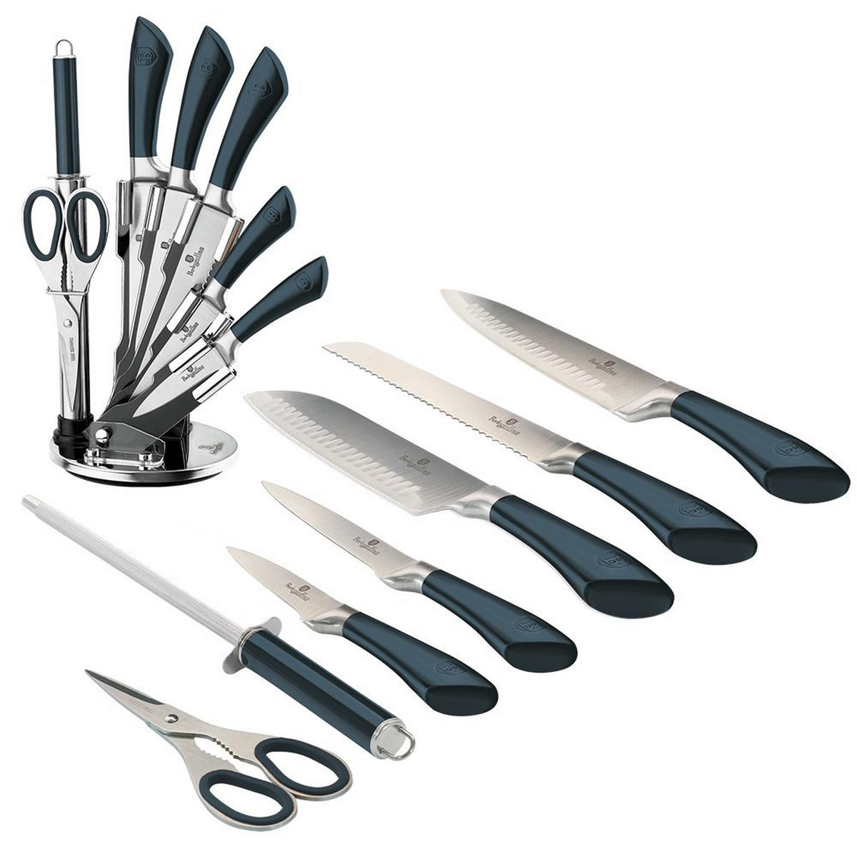 MESSERSET Grün 30/10/30 cm BH2415 - Grün, Metall - Berlinger Haus