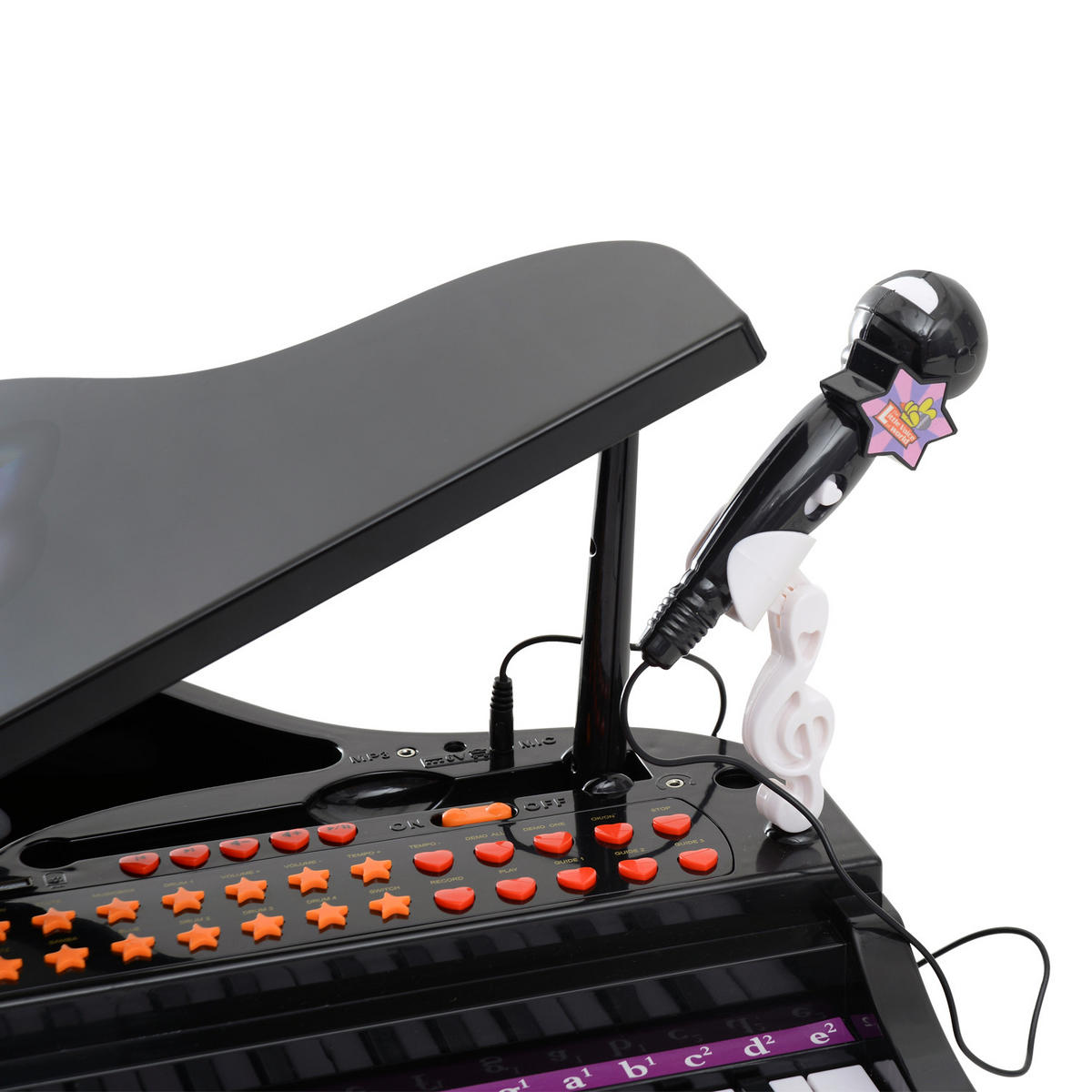 KEYBOARD DE-10090 37 Tasten, LED-Lehrmodus, mit Mikrofon Schwarz - Schwarz, Kunststoff (39/69/48cm) - ComfortXL