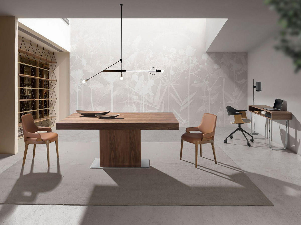 KONSOLENTISCH Rechteckiger aus Nussbaum und verchromtem Stahl 120/39/75 cm - Chromfarben/Edelstahlfarben, Holz/Holzwerkstoff (39/120/75cm) - ANGEL CERDA