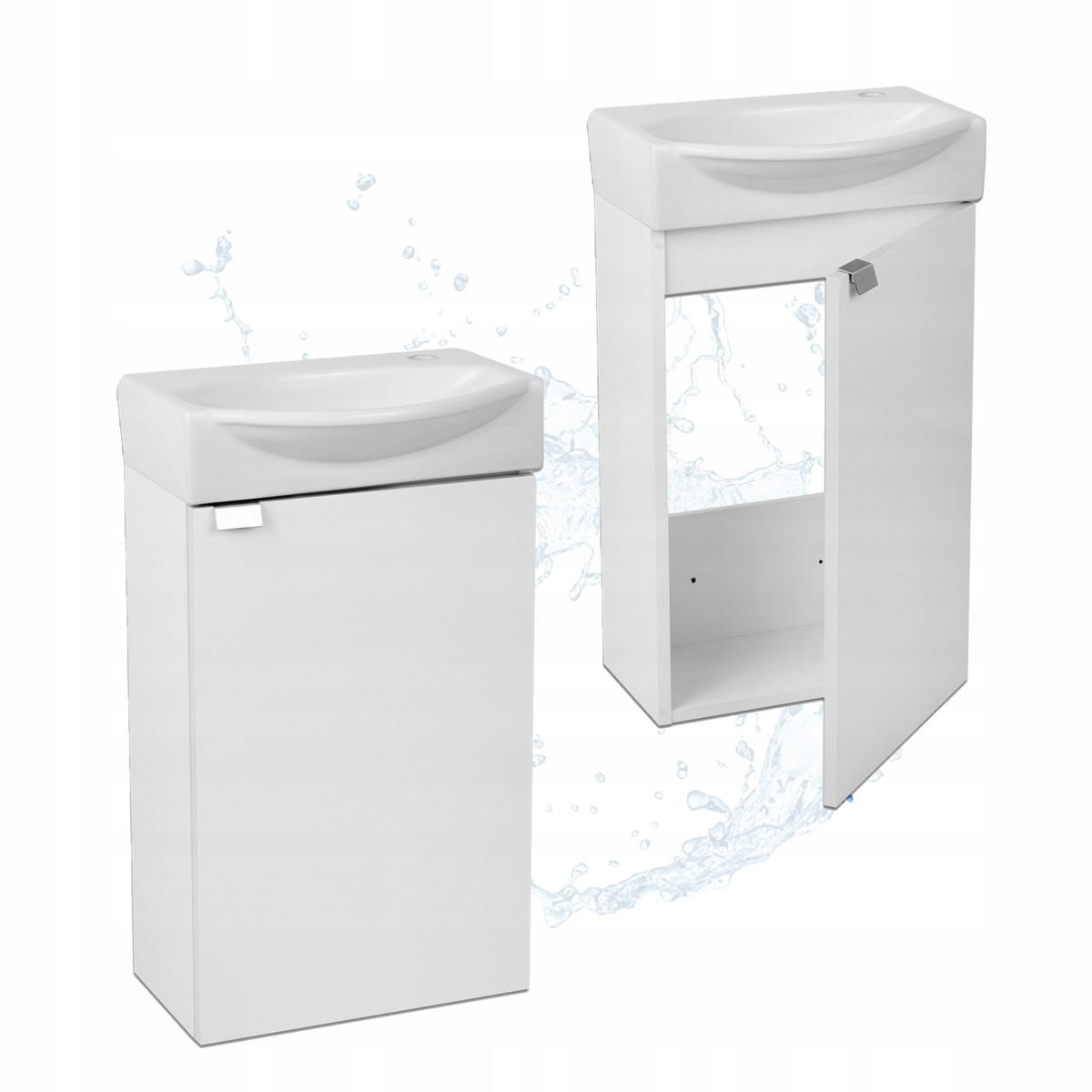 WASCHTISCHKOMBI 40cm mit Waschbecken weiß - Weiß, Holzwerkstoff (40/60/23cm) - Stamar